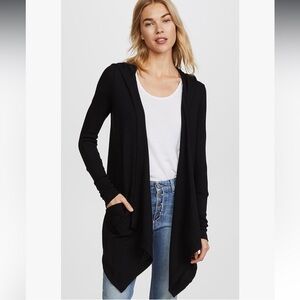 Splendid - Black Thermal Wrap Hooded Cardigan